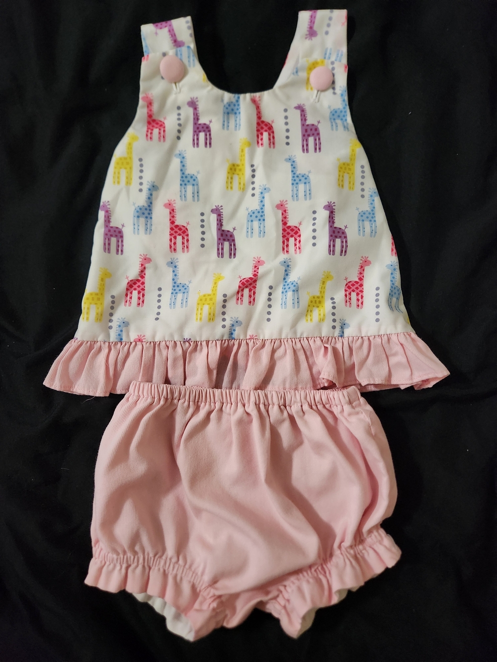 Pink Giraffe Smock - Picture 2 of 2